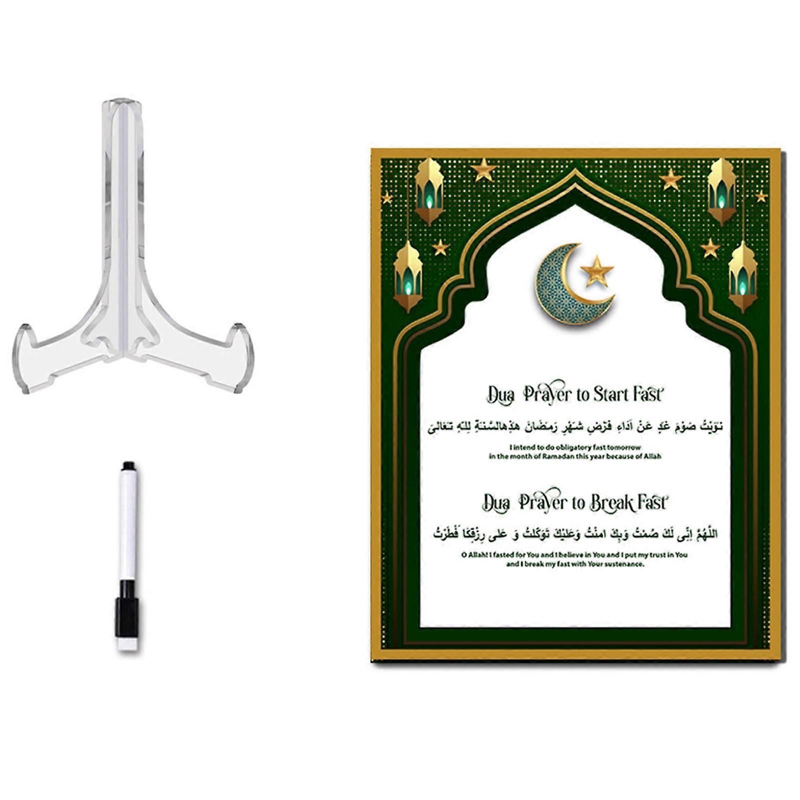 Eid ul-Fitr Advent Calendar Ramadan Mubarak Decoration Handwriting Board with Pen for Eid Party Supplies Decor