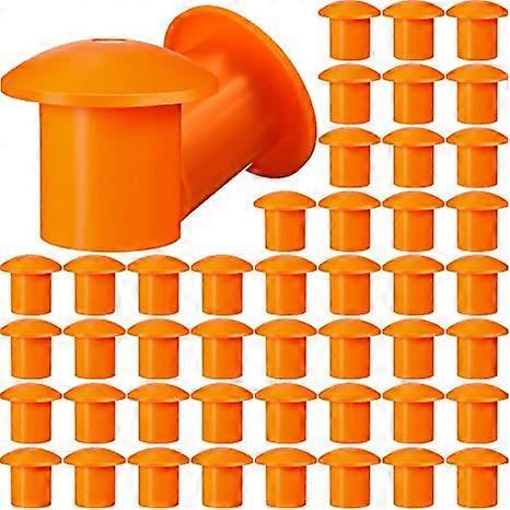 100 件橙色蘑菇钢筋安全帽，适合钢筋 #3 至 #7,2.36 x 2.17 英寸