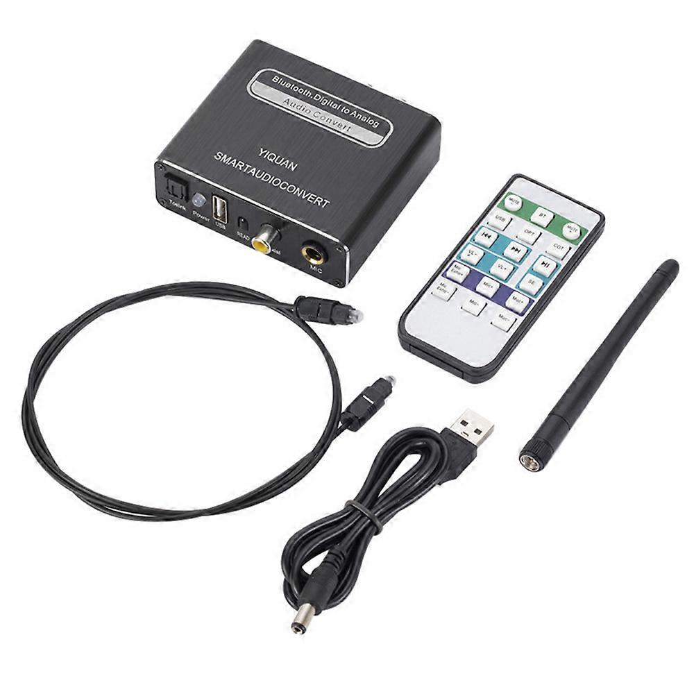 Wireless Digital Digital-To-Analog Converter 5.0 Bluetooth Fiber Coaxial Playing Microphone Remote