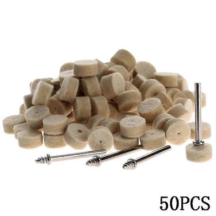 50Pcs/set 13mm Diameter Grinding Wool Polishing Pads Dremel Accessories Felt Buffing Wheel 32 mm Discs Shanks for Rotary Tool