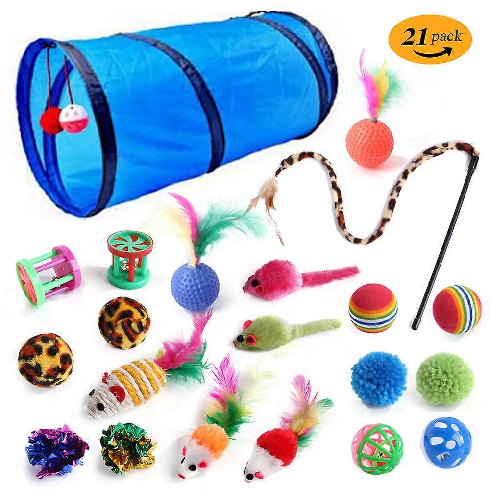Pet Cat Toys Mouse Shape Balls Kitten Love Pet InteractiveToy  Set Cat Tunnel Funny Cat Stick Mouse Supplies Value Bundle