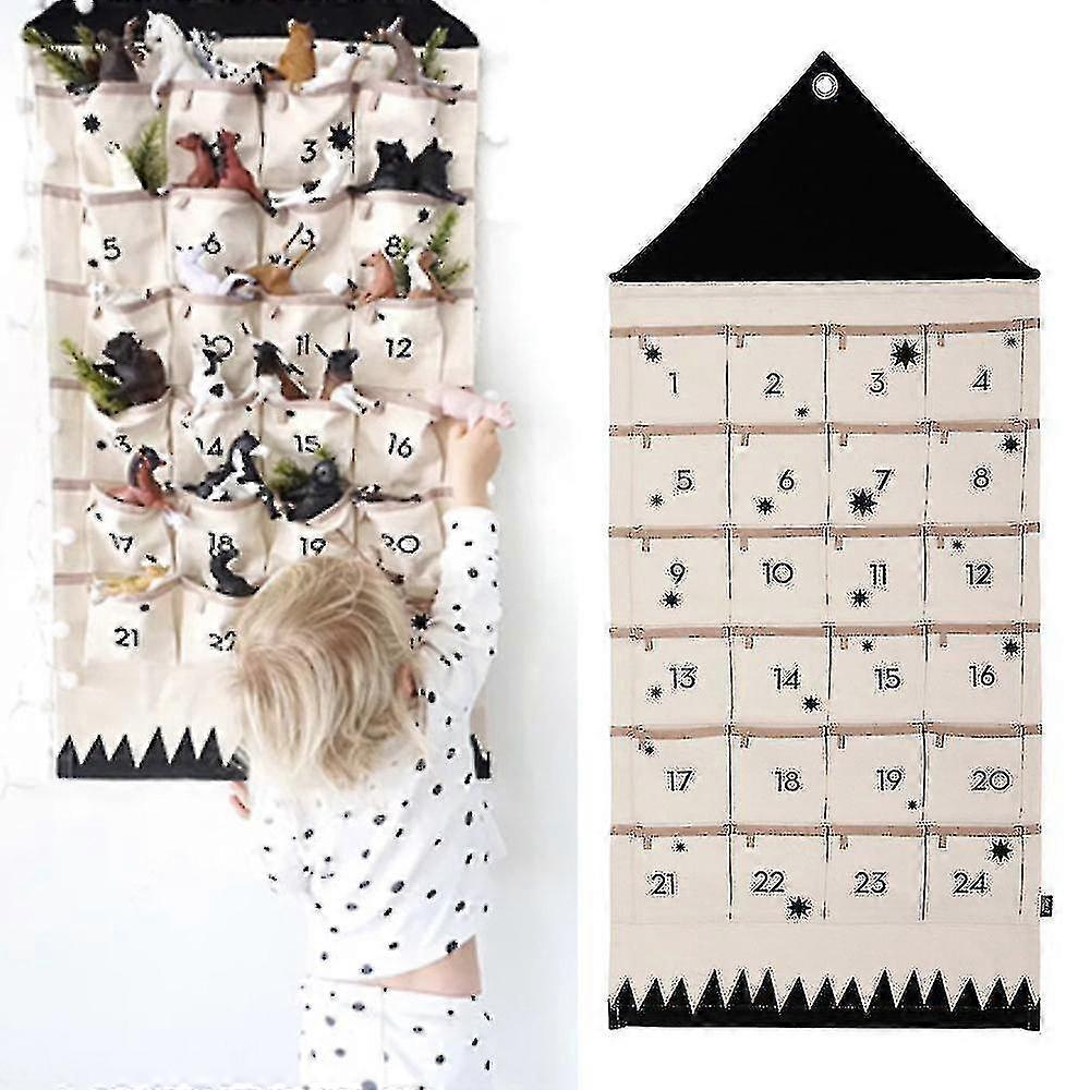 24 Advent Calendar Christmas Countdown Xmas Hanging Pockets Gift
