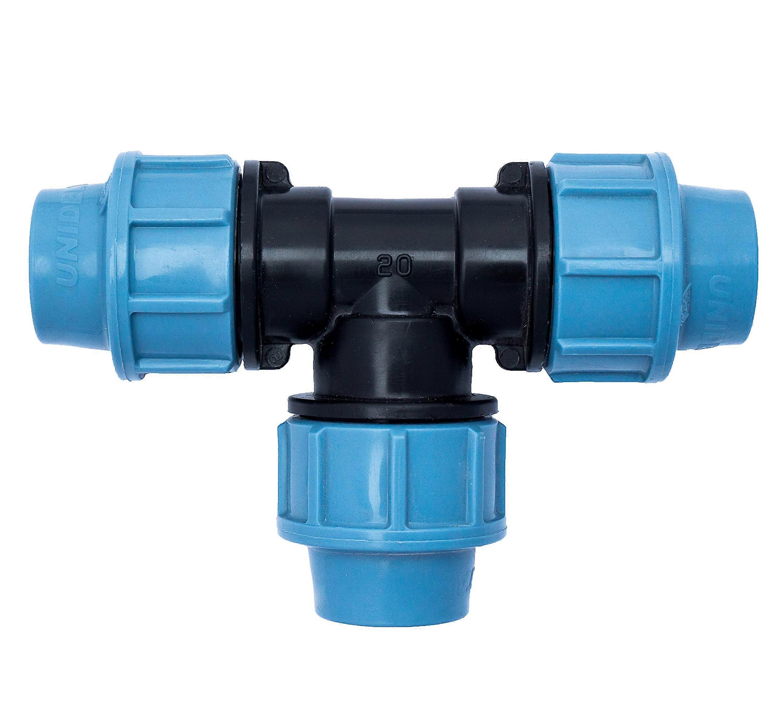20 mm x 20 mm x 20 mm Female MDPE PE tee Water Adaptor | Plastic Pipe Connector | Clamp Connector for PE/MDPE Pipes