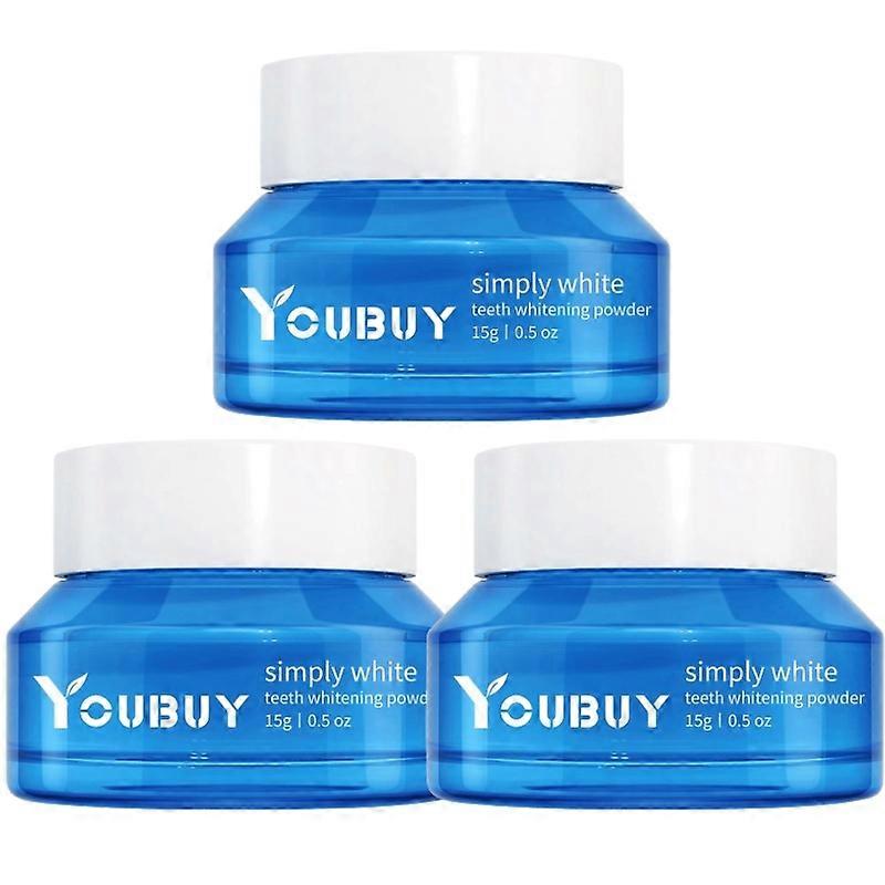 3x歯のホワイトニングパウダー15gエナメル質-安全な歯のホワイトニングパウダー過酸化物を含まない歯のホワイトナー黄色の汚れと歯垢の除去のための治療明るいW