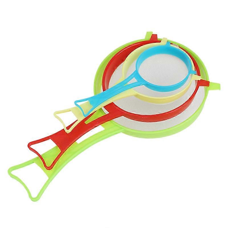 4Pcs Flour Colander Long Handle Safe Plastic Multi-function Food Flour Tea Strainer for Kitchen
