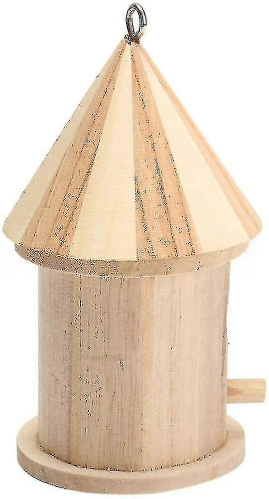 Wooden Bird House Birdhouse Hanging Nest Nesting Box With Hook Home Garden Decor
