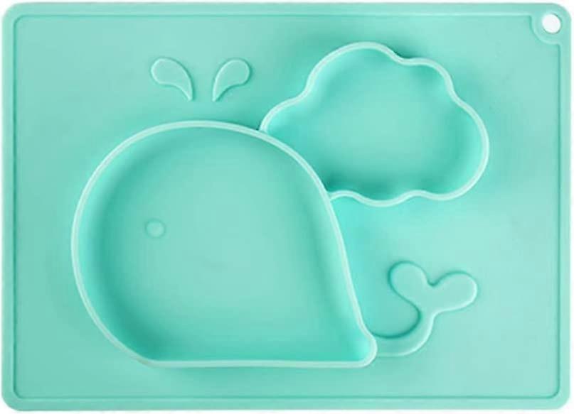 Silicone Divided Toddler Plates - Kids Dinner Plate With Built-in Placemat For Toddlers