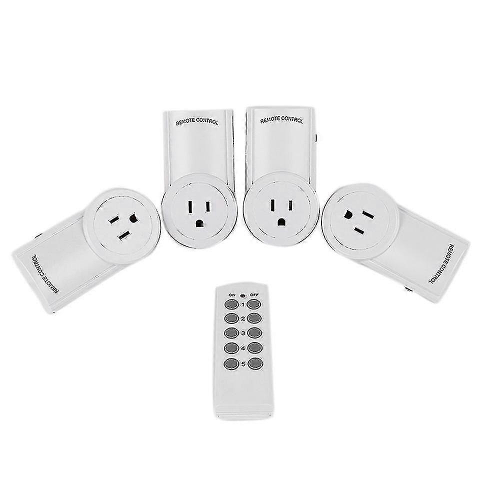 1 Drag 4 Wireless Remote Control Smart Electrical Outlet Switch For Lights Fans Small Appliance Lon