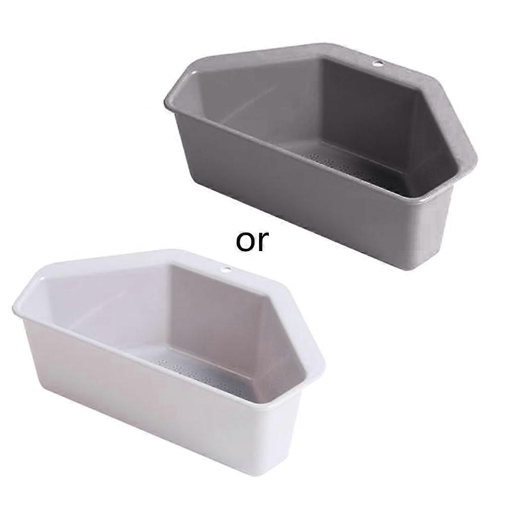 Plastic Triangular Sink Strainer Drain Fruit Vegetable Basket Shelf with Suction