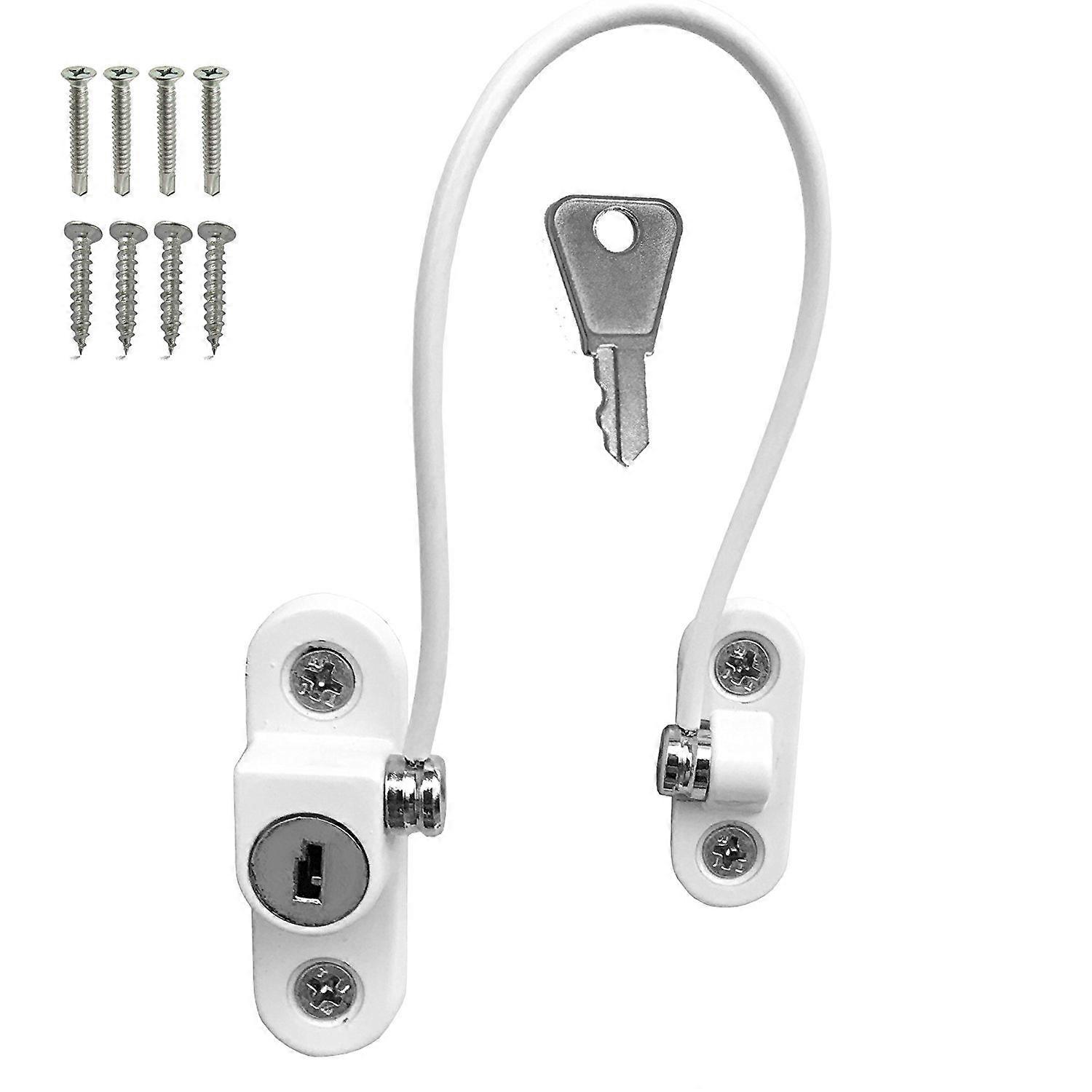 Window Cable Restrictor Lock with Screws Child & Baby Safety Security  (White)