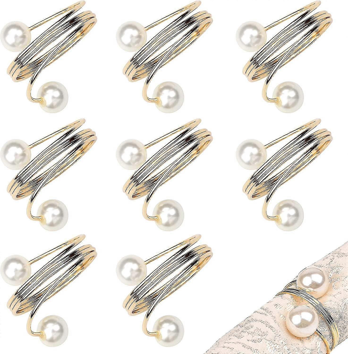 Förpackning med 8 pärlservettringar för semestermiddagar