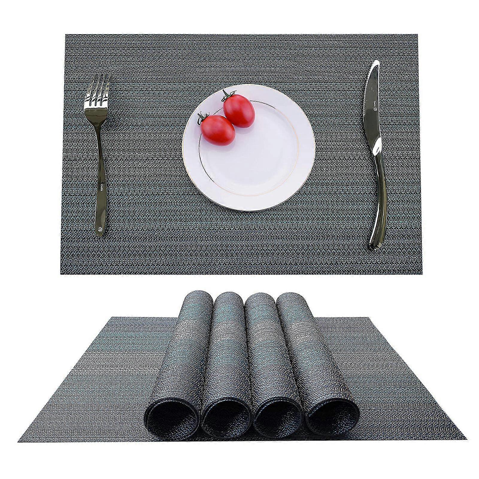 Ensemble de 4 sets de table antidérapants lavables résistant à la chaleur résistant à la saleté