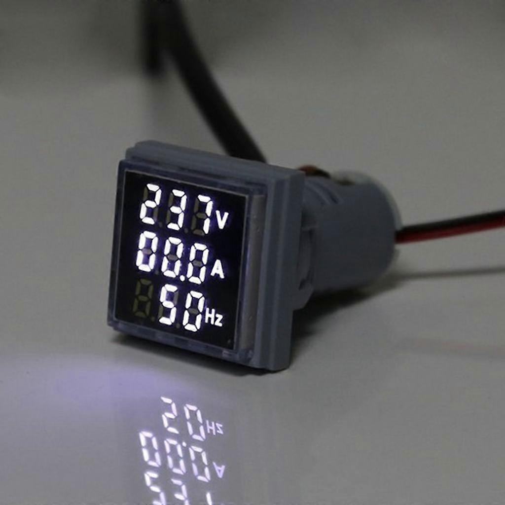 LED Voltmeter Ammeter 3 In 1 Hertz Frequency Meter Current Voltage Indicator - Red