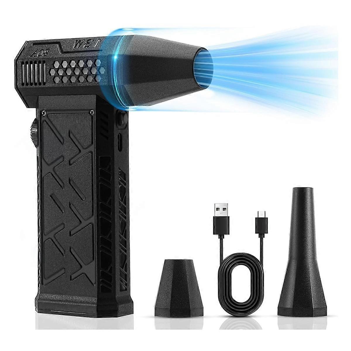 200W Compressed Air Duster 130000RPM Tiny Electric Air Duster, Stepless Speed, for Keyboard PC Deep