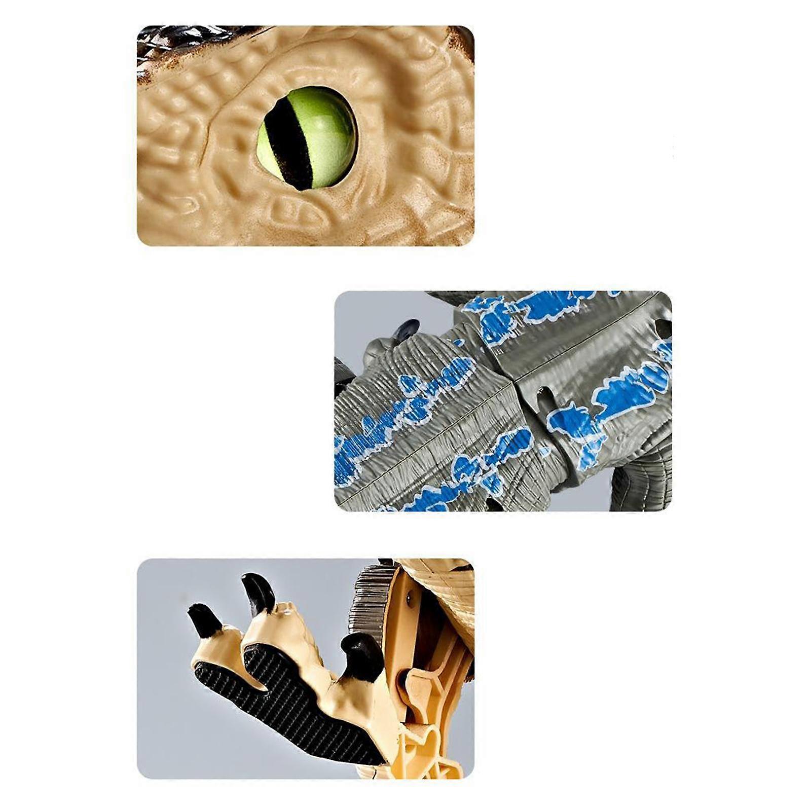 2x2.4Ghz Simulation Remote Control Walking Roaring Dinosaur Toy Brown