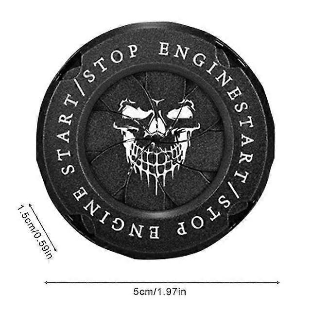 Car Start Button Cover Skull Pattern Alloy Rotary Engine Start Stop Button Cover Universal Push To Start Button Spin Cover