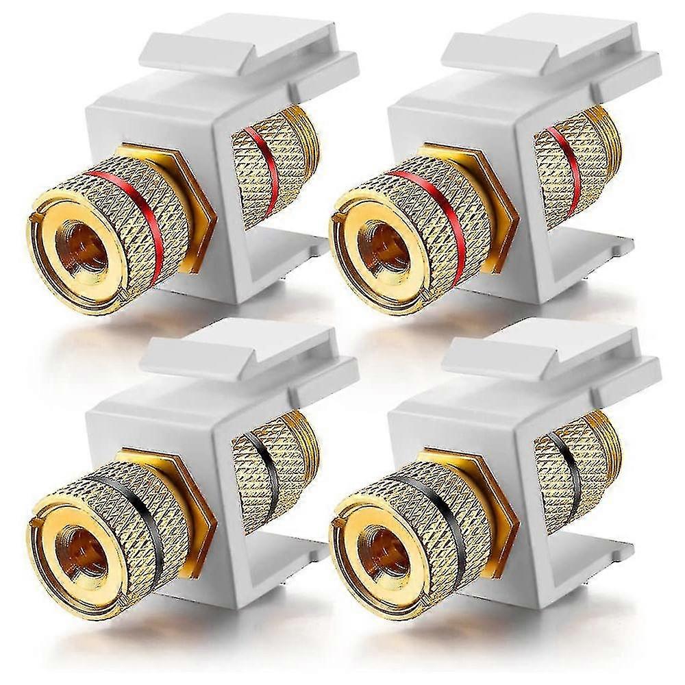 Banana Jack Binding Post Jack Insert With Black & Red Rings, Screw Type Audio Speaker , 2 Pairs/4 P-YNP