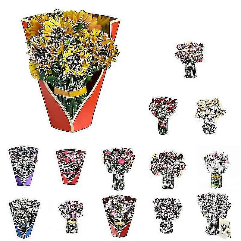 Pop-Up-Grußkarte mit Blumenstrauß, Muttertagsgeschenk