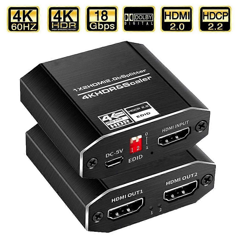 New 4K 60Hz HDR HDMI 2.0 Splitter 1x2 Splitter HDMI 2.0 4K Support HDCP 2.2 UHD HDMI Splitter 2.0 Switch Box For PS4 Projector