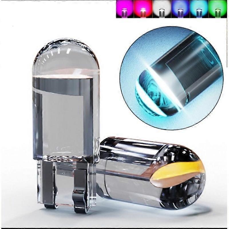 10X W5W LED Canbus T10 car lights COB Glass Interior Parts Bulbs 6000K White Auto License Plate Lamp Dome Read car light 12V