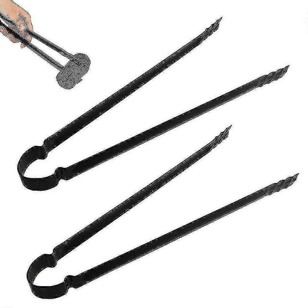 2 حزمة المطبخ ملقط مجموعة الشواء الفحم تونغ مقبض معدني شواء الطعام كليب في الهواء الطلق التخييم أداة الطبخ