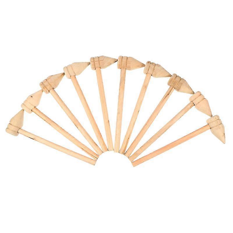 10pcs Pointed Hammers Mini Mallets Small Hammers Wooden Hammer Toy Hammer