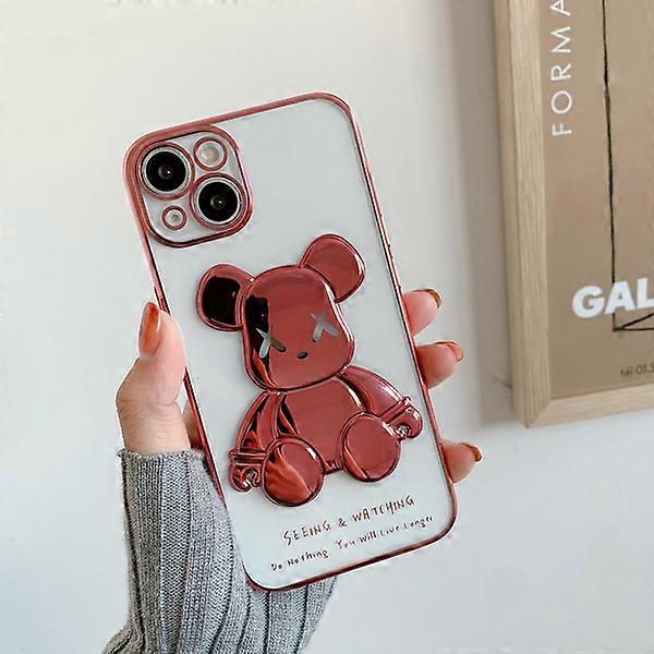 Cartoon bear pattern electroplating soft TPU cartoon transparent mobile phone case