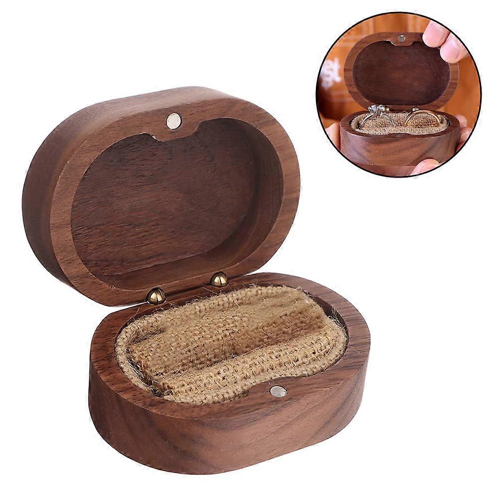 Ξύλινη Vintage Ring Holder - Κουτί Βέρας Γάμου με Μαγνητικό Ρετρό Ξύλινο Δαχτυλίδι Bearer