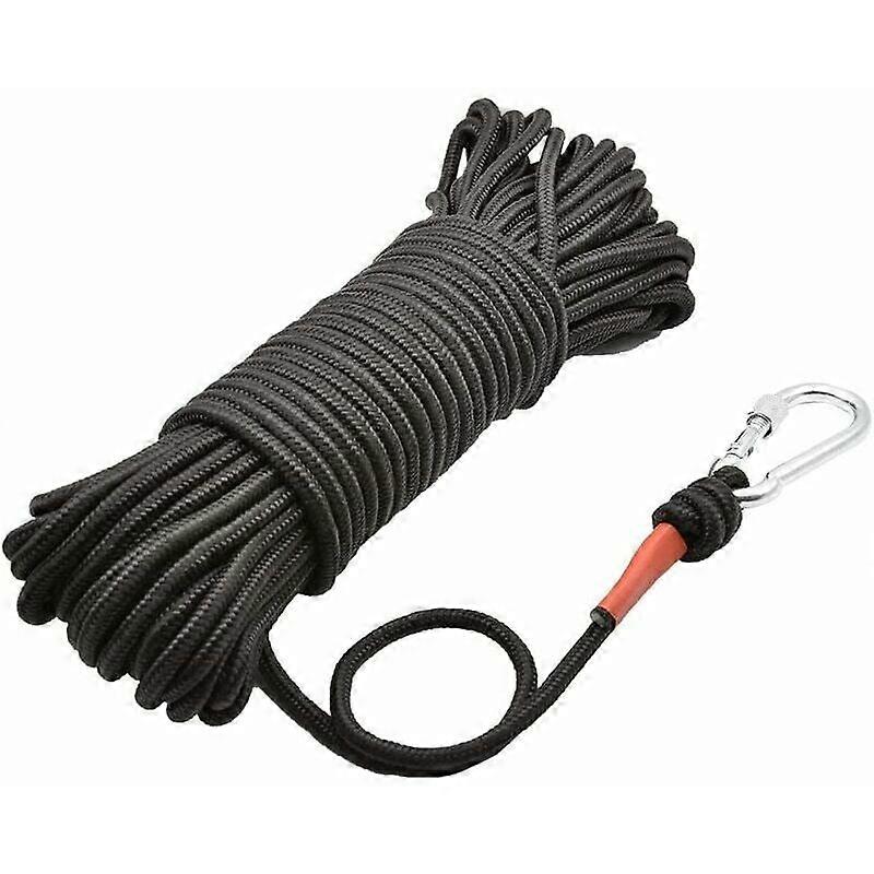 Corde de pêche magnétique avec mousqueton, corde universelle de 10 m en nylon haute résistance et corde durable, corde robuste avec verrou de sécurité, diamètre 4 mm