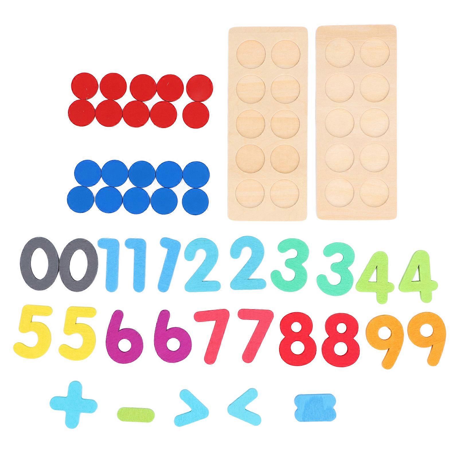 Wooden 10 Frames Counting Peg Board for Home School Math Educational Toy