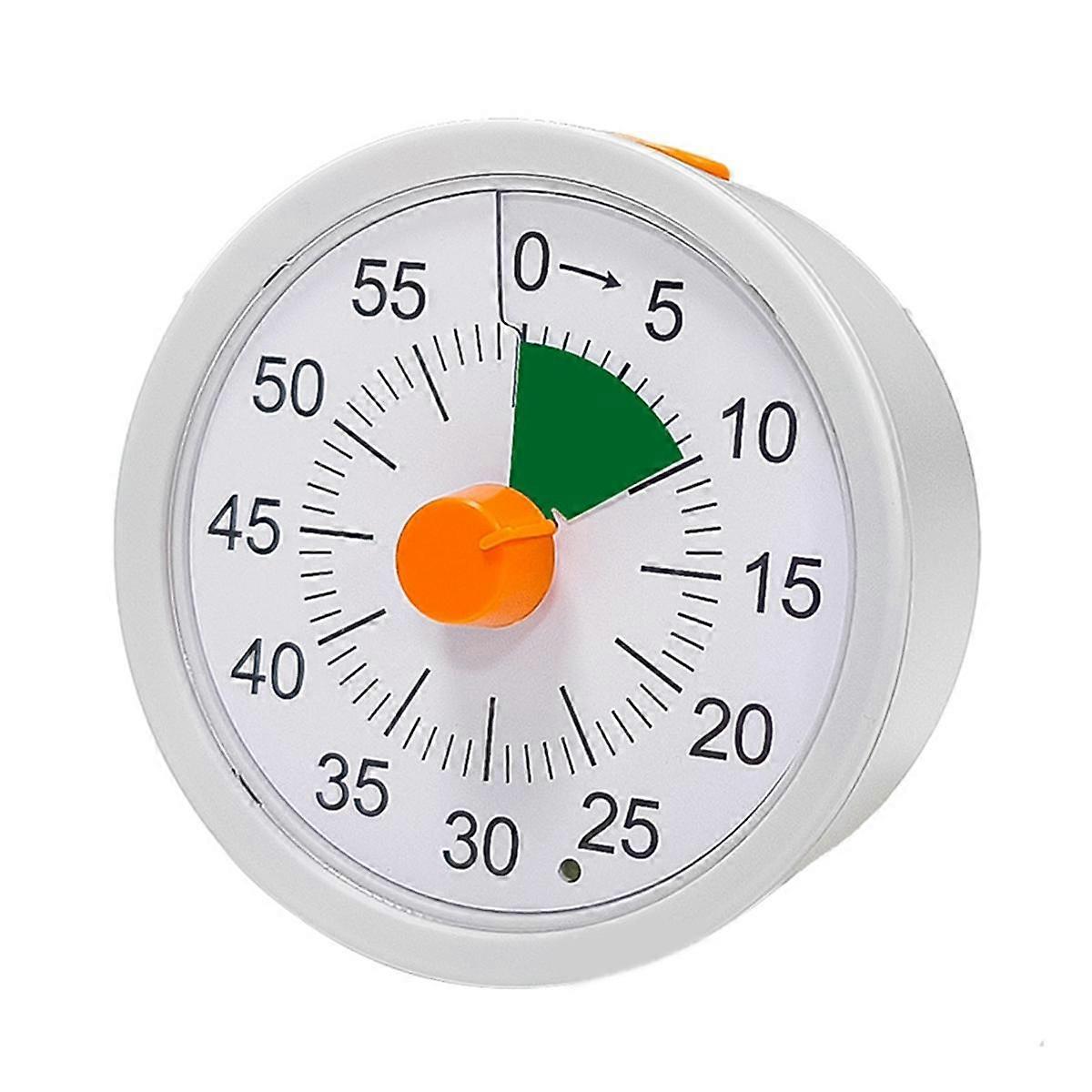 Visueller 60-Minuten-Timer für Kinder, Visueller Countdown-Timer für Klassenzimmer-Büroküchen-Timer mit leisem Betrieb A