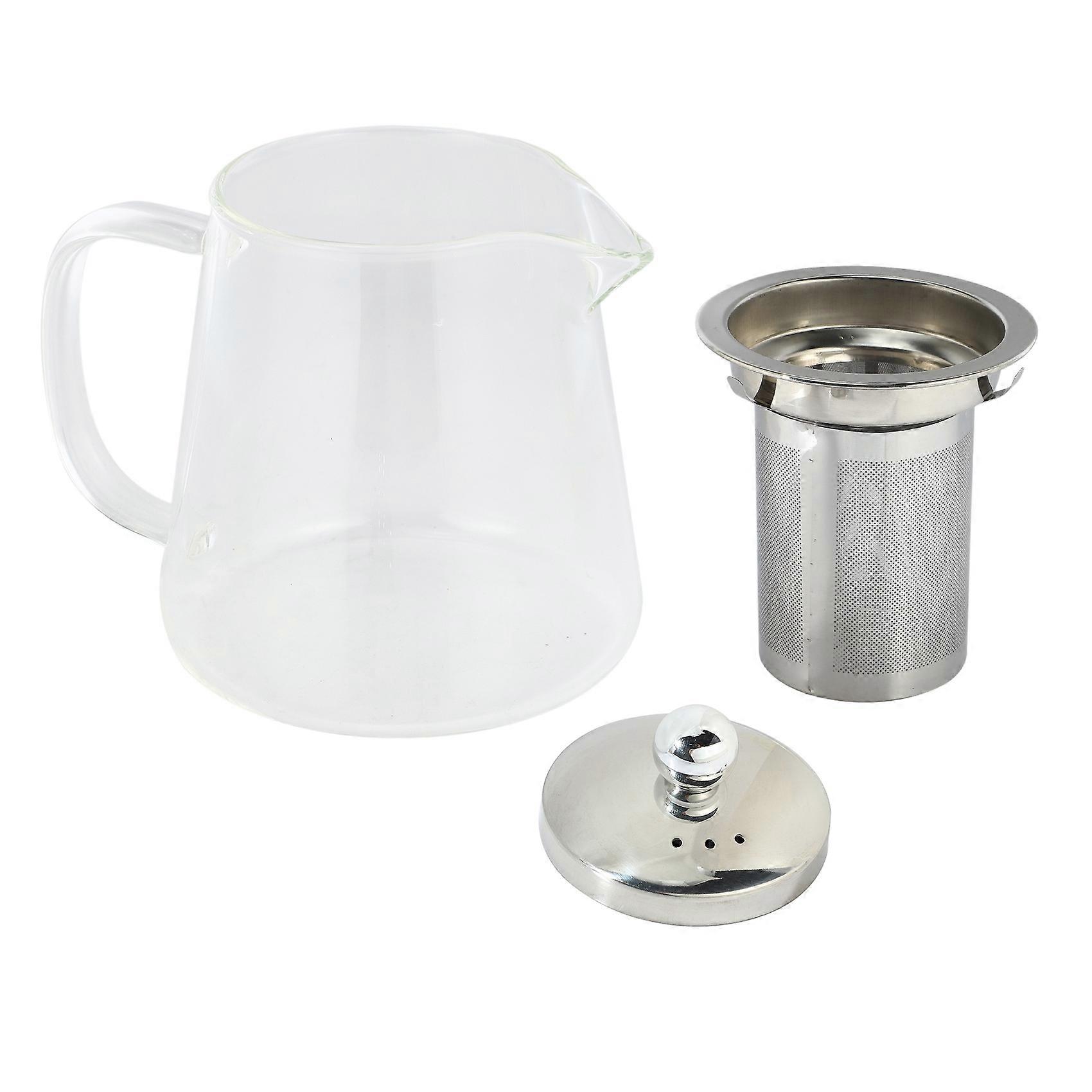 5Sizes Good Clear Borosilicate Glass Teapot With 304 Stainless Steel Infuser Strainer Heat Coffee T