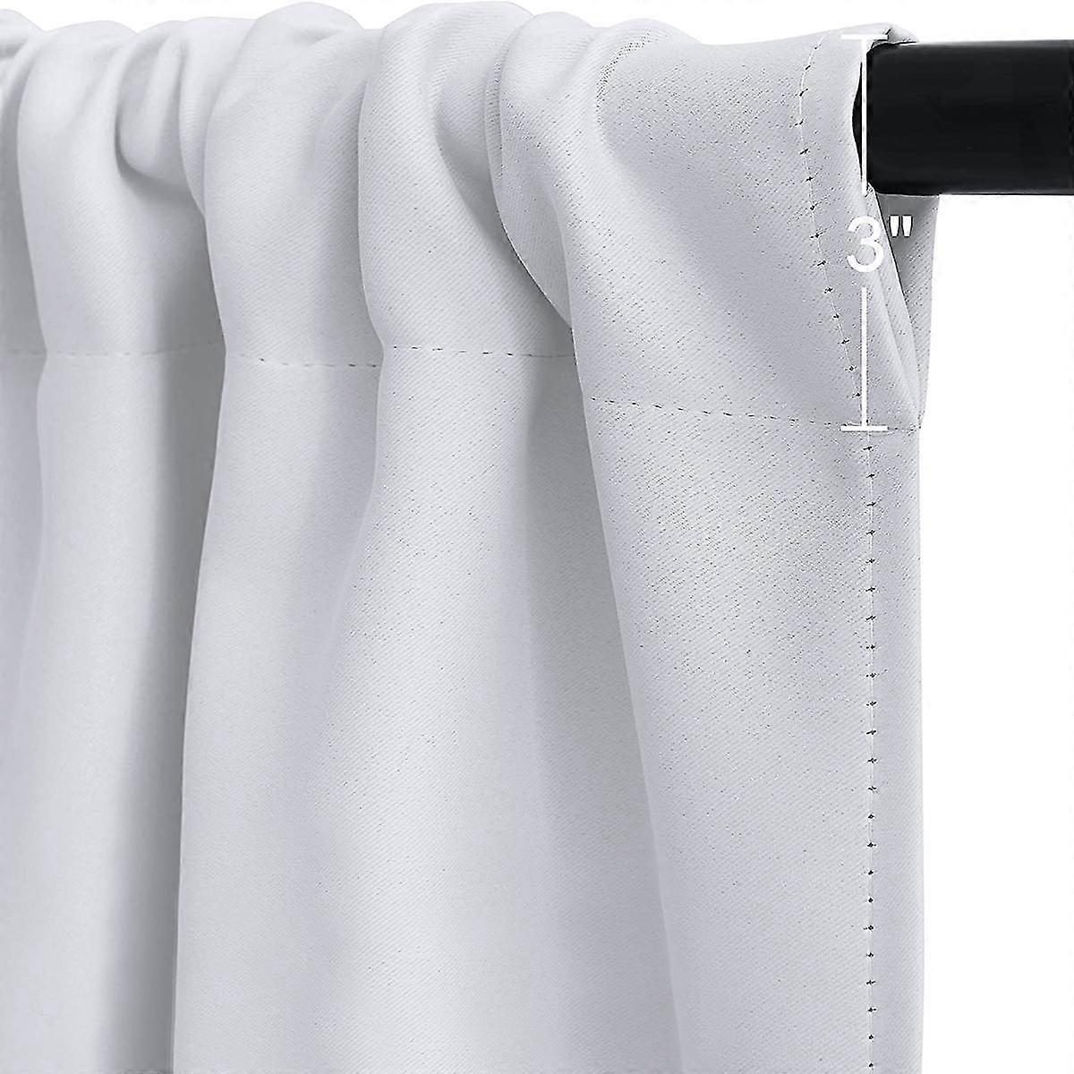 Tende Corte oscuranti per Soggiorno Camera da Letto Cucina Trattamenti per finestre Tende Piccole Tende Tinta Unita Decorazione Domestica, Grigio Chiaro, W140XL160 1 Pezzo