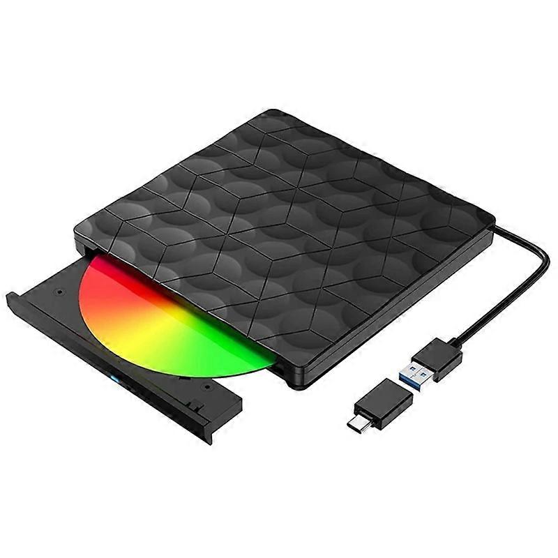 USB 3.0 DVD RW Burner Reader Player Optical Drives Slim External Writer compatible for PC