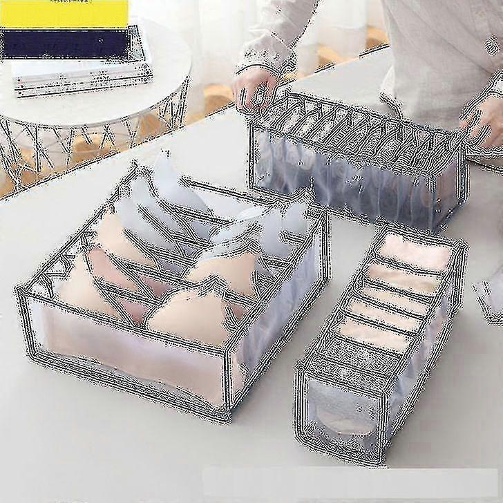 Three-piece Set Bra Storage Box Drawer Separation And Sorting Grid Bra Sorting Box