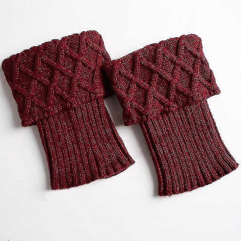 Women's Solid Knitted Boots Cuff Turn-over Warmer Leg Socks