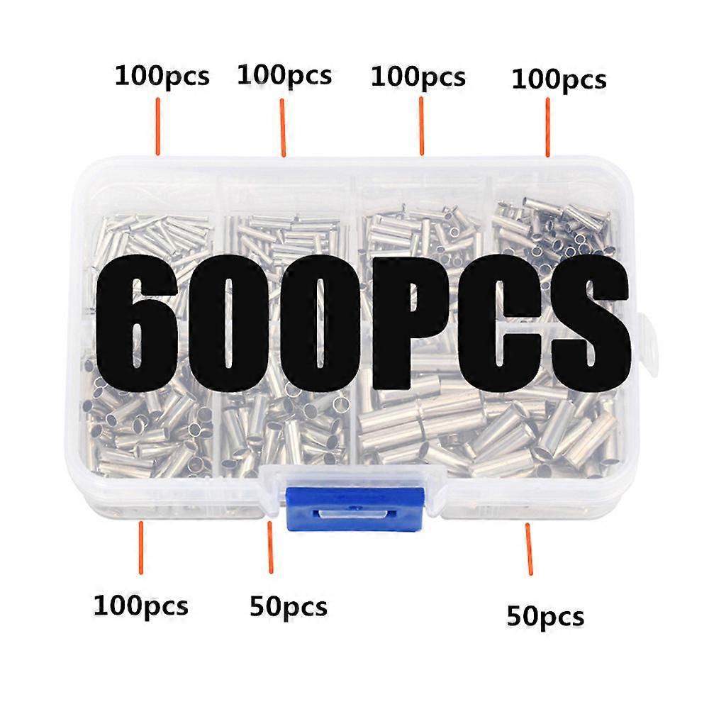 600 Piece Non-Insulated Butt Connector Kit - Butt Connectors - Non-Insulated Crimp Wire Connectors - 24-8 AWG