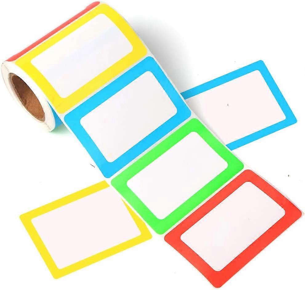 FANGTEK Colorful Plain Name Tag Labels 3 1/2 X 2 1/4, 200 Stickers.
