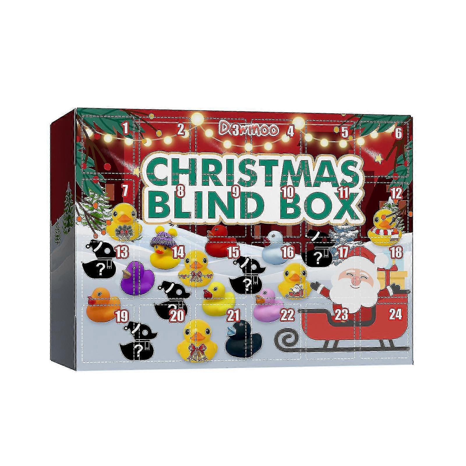 2023 Christmas Advent Calendar Blind Box Gift 24 Grids Rubber Ducks -c24