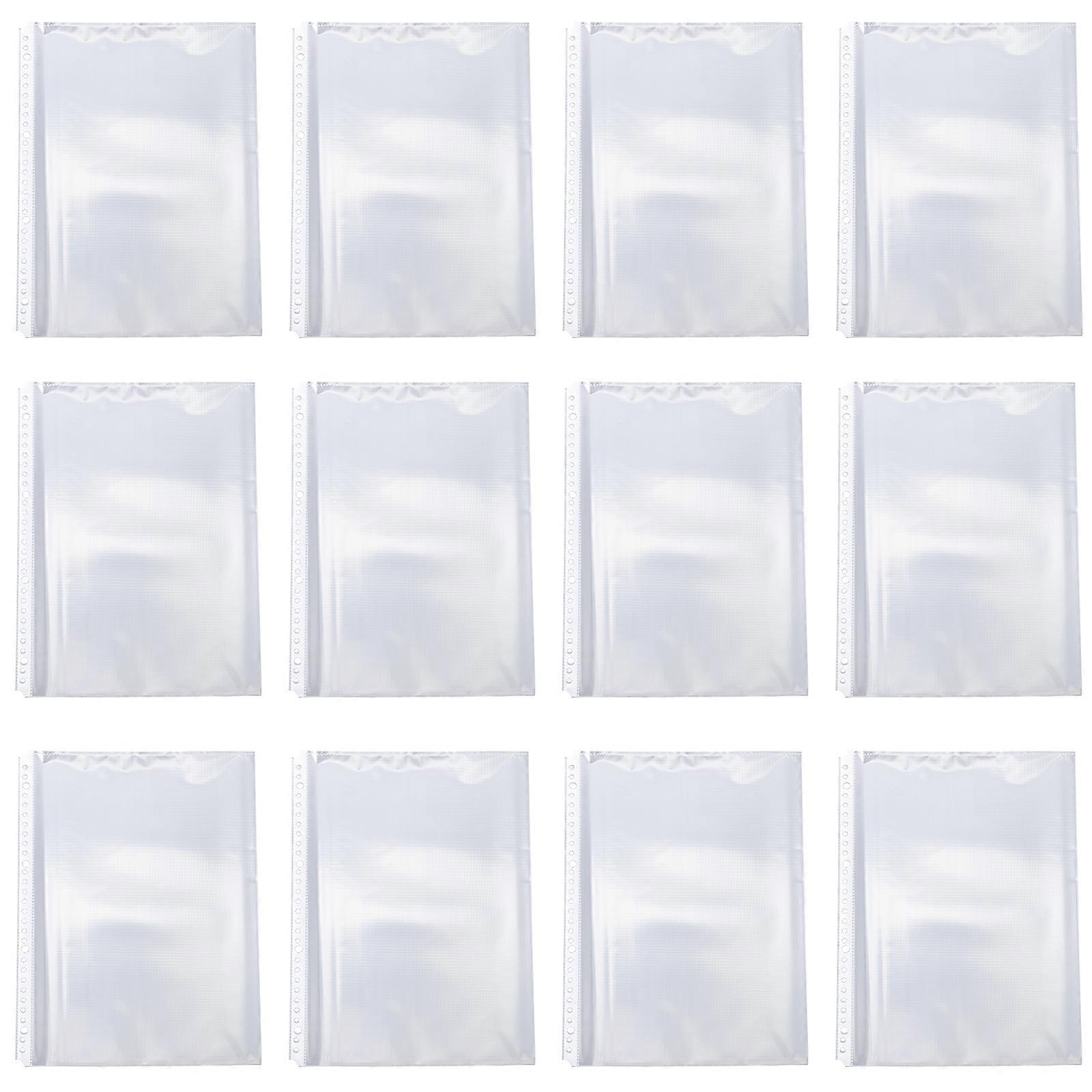 100Pcs Binder Pockets Practical Binder Loose Leaf Bags Clear A4 Files Protector