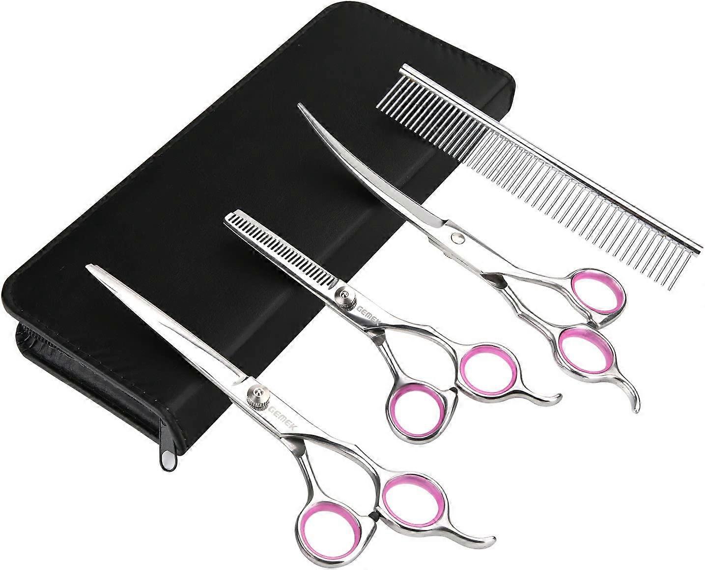 og Grooming Scissors Set,Thinning, Straight and Curved Scissors with Comb