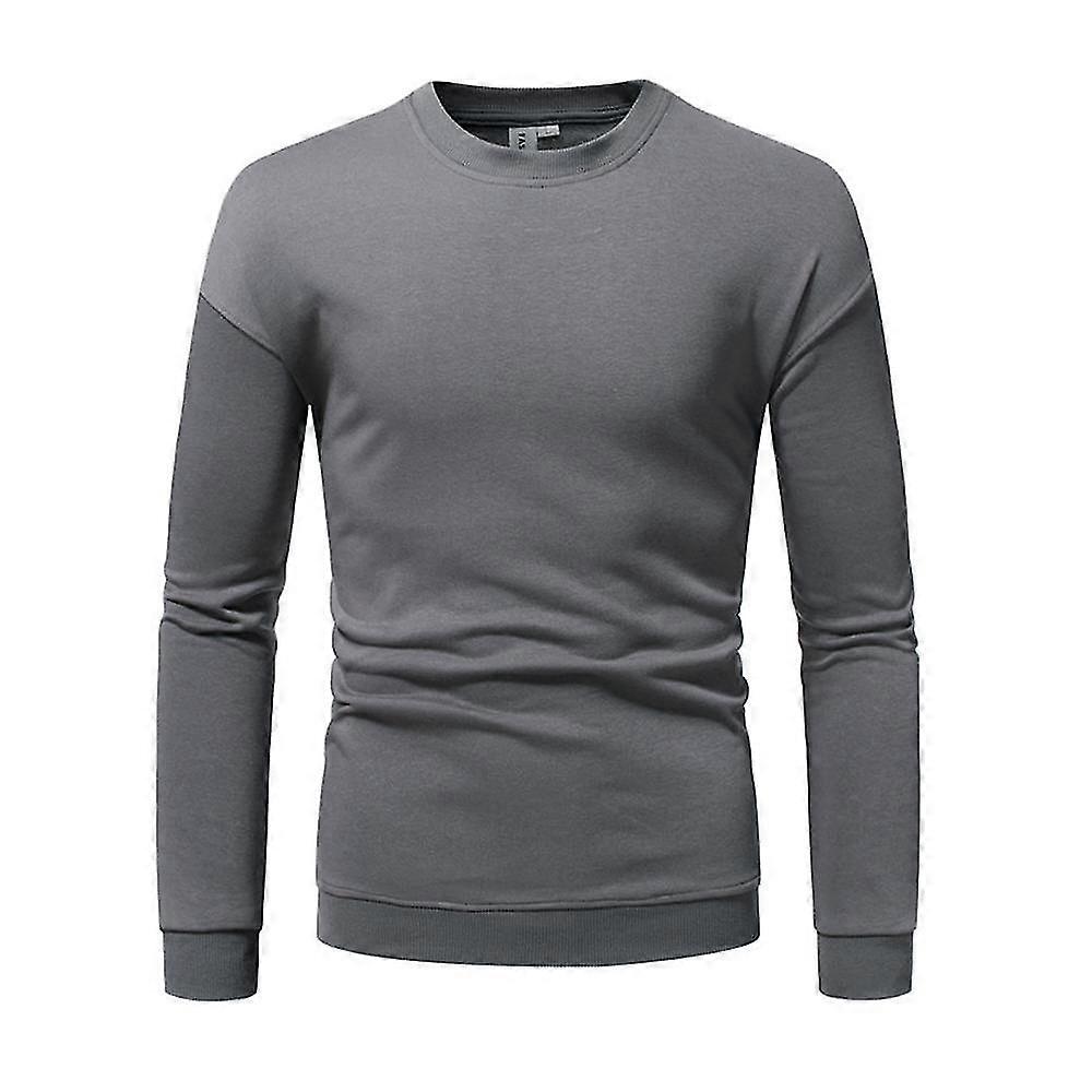 Men Long Sleeve Casual T-shirt Crew Neck Basic Tee Shirt Slim Fit Tops