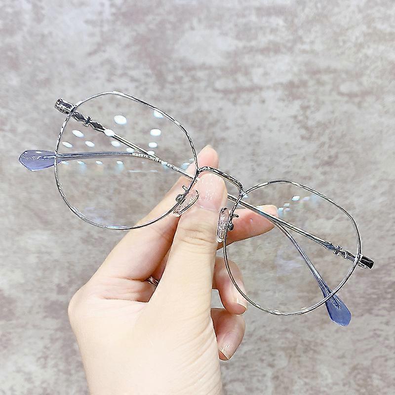 4Colors Anti Blue Light Anti Blocking Filter Glasses Women Mens Reading Computer Glasses Retro Metal Transparent UV400 Eyewear