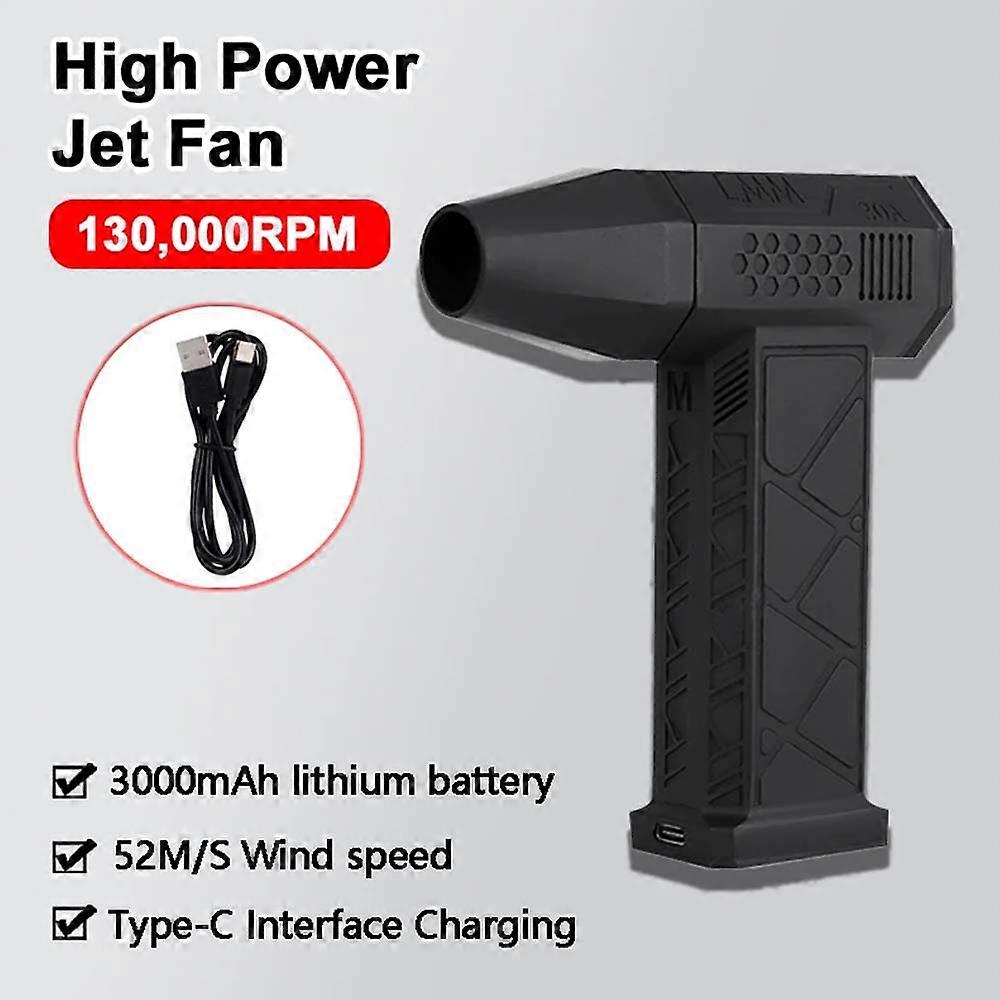 High Speed Violent Blower Powerful Mini Turbo Jet Fan Handheld Brushless Motor 130,000 Rpm Wind Speed 52M/S Industrial Duct Tool