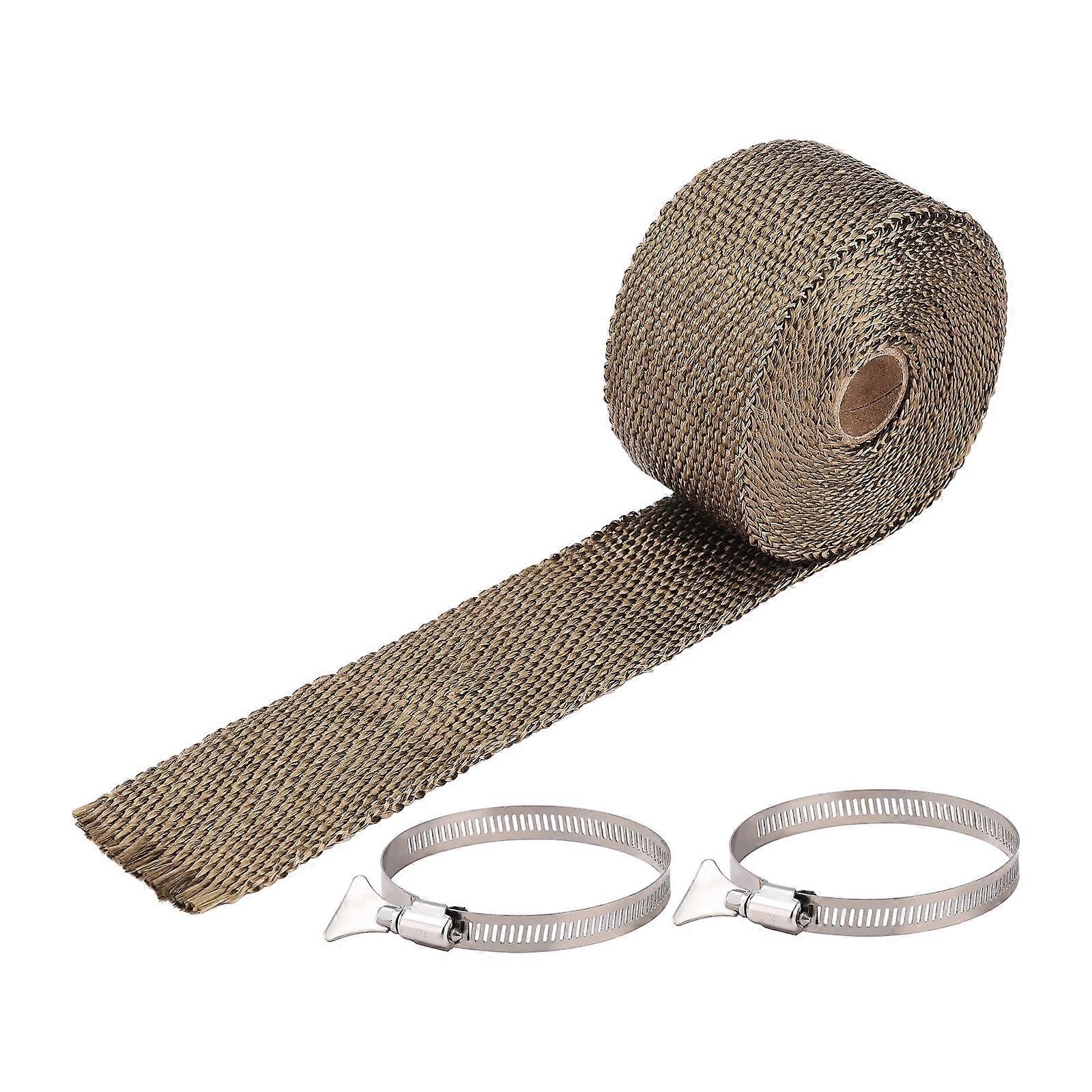 100% Brand New Fireproof Pipe Wrap, Pipe Insulation Webbing Anti-Scald Chimney Ribbon Furnace Flue Protector with 2 Clips