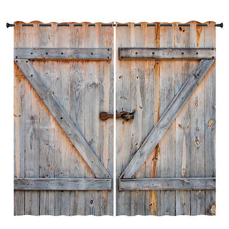Rustikk låvedørgardiner i tre for stuedekorasjon