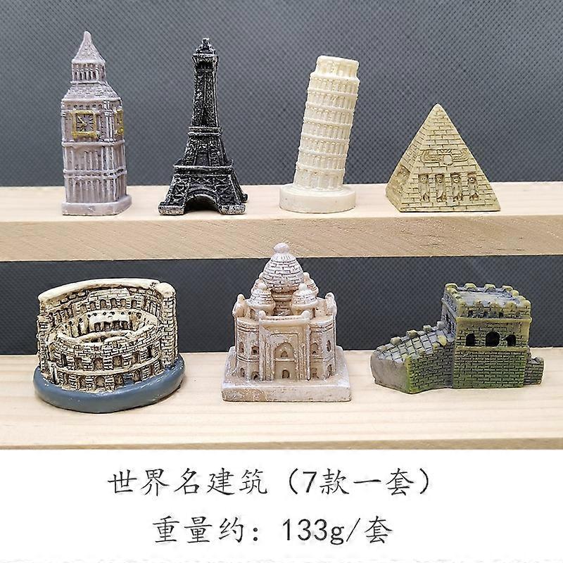 7pcs Miniature London Big Ben Model Resin Building Model Building Sculpture Architecture Building Model