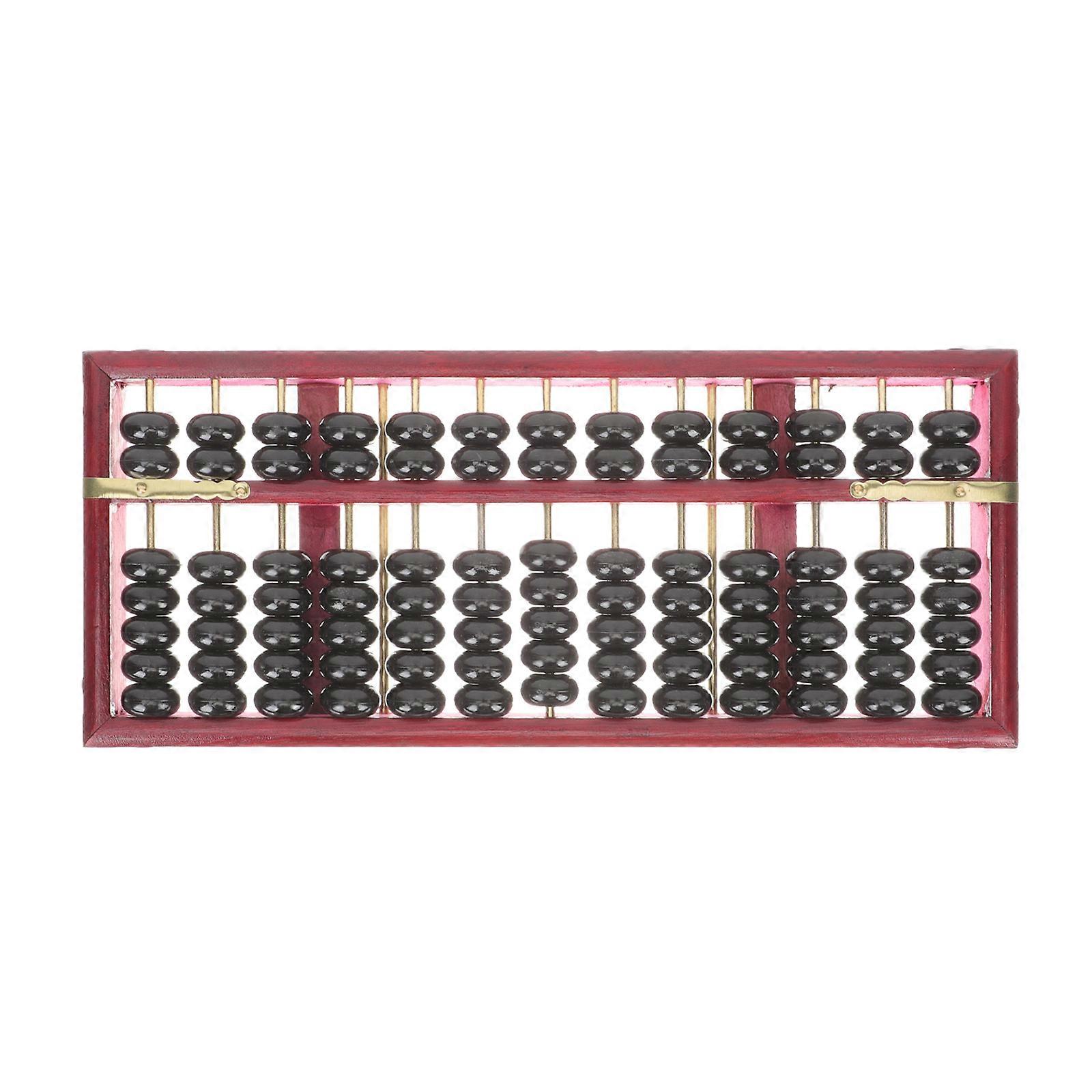 Retro Style Abacus 13 Column Abacus Decorative Wooden Abacus Children Learning Abacus Tool