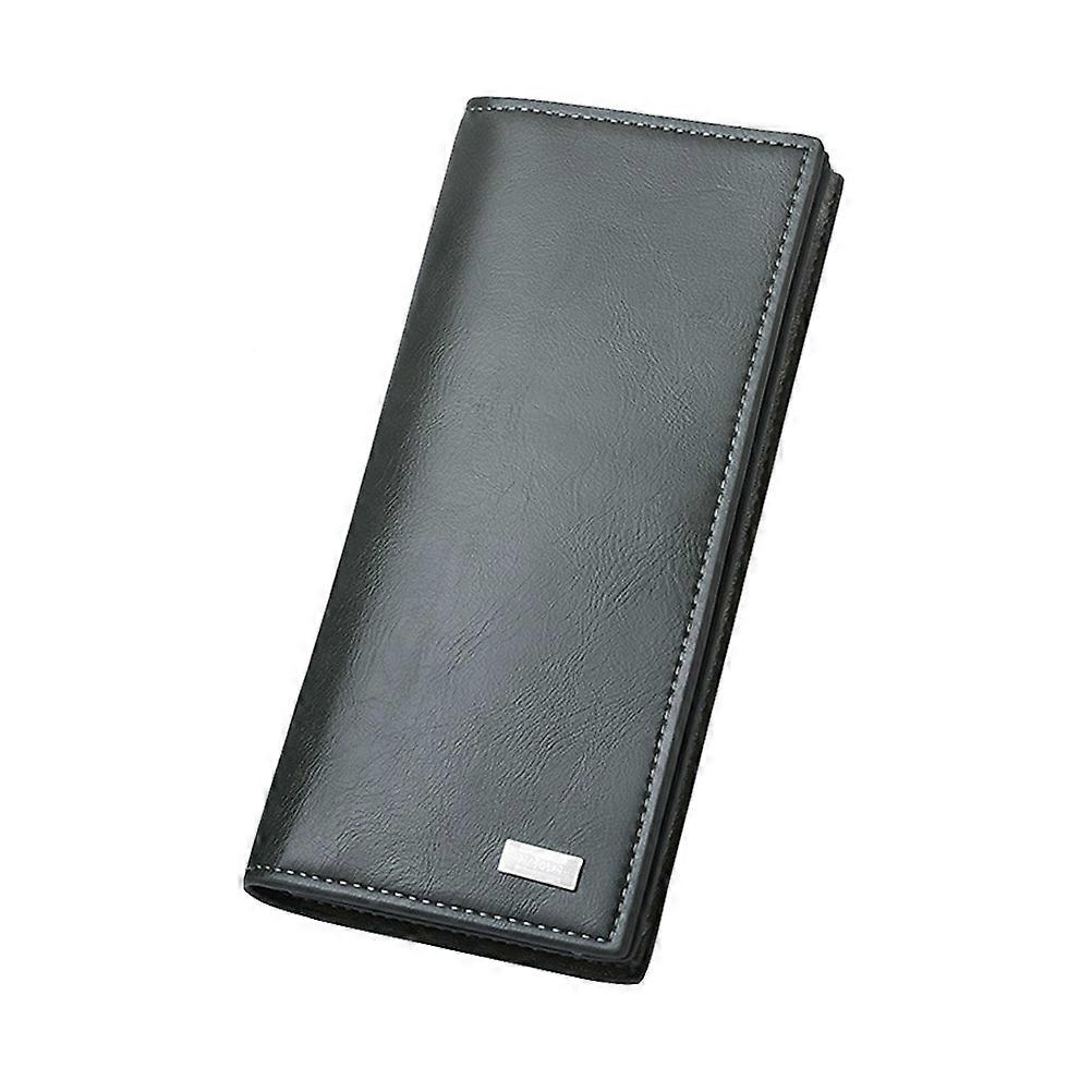 أزياء رجالية بو جلد محفظة طويلة محفظة سعة كبيرة للتحقق من بطاقات الائتمان النقدية (الزيتون الأخضر)