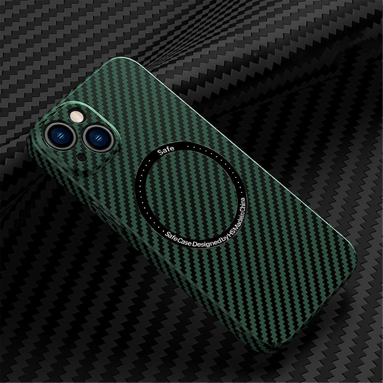 Carbon Fiber Texture Magsafe Case Compatible With Iphone 14/14 Pro/14 Plus/14 Pro Max, Magnetic Charging Cover